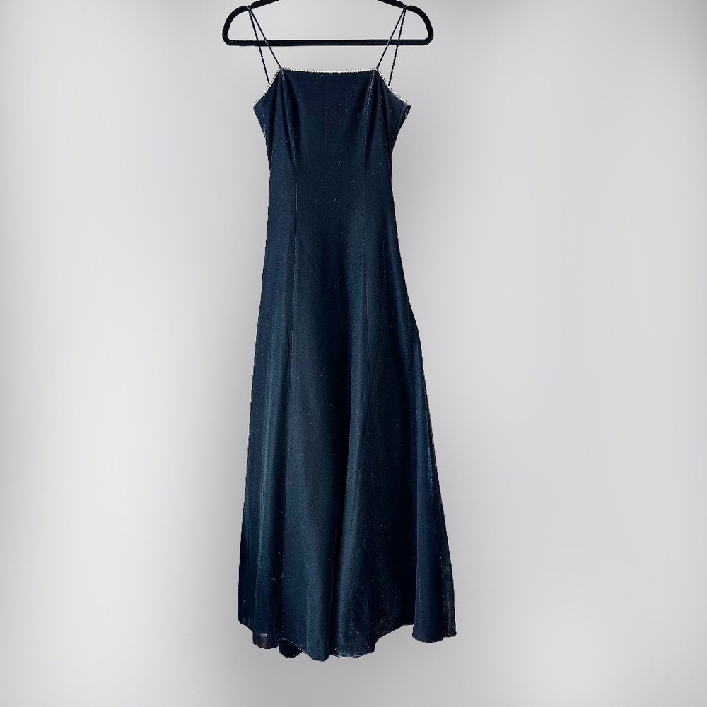Jump Navy Blue Formal Dress Rhinestones at top Shimmery‎ Starry Night 7/8 Prom